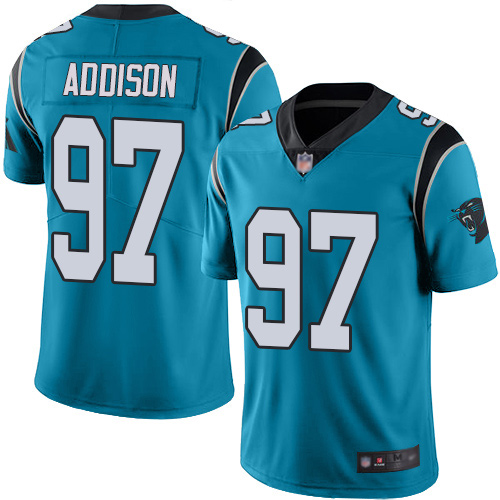 Carolina Panthers Limited Blue Youth Mario Addison Jersey NFL Football #97 Rush Vapor Untouchable->carolina panthers->NFL Jersey